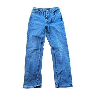 Levis Jeans Womens 27‎ Blue Denim Wedgie Straight Button Fly Premium Size 27x26